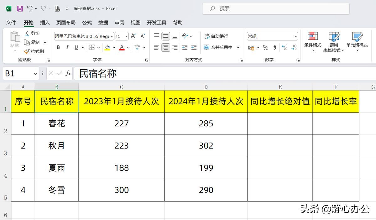 今年比去年同比增长怎么算（Excel同比增长用什么函数？别把简单的问题想复杂了！）(图2)