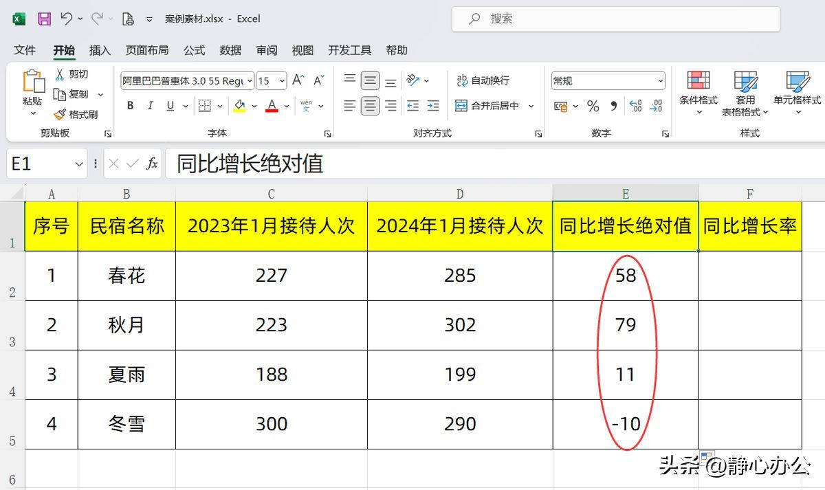 今年比去年同比增长怎么算（Excel同比增长用什么函数？别把简单的问题想复杂了！）(图4)